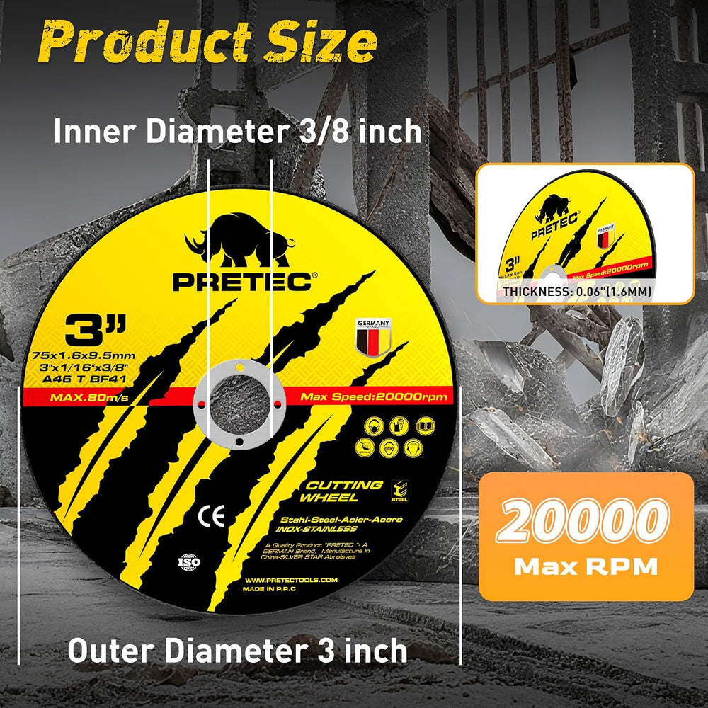 3 Inch Cut Off Wheels, 200 Pack Metal and Stainless Steel Cutting Wheel