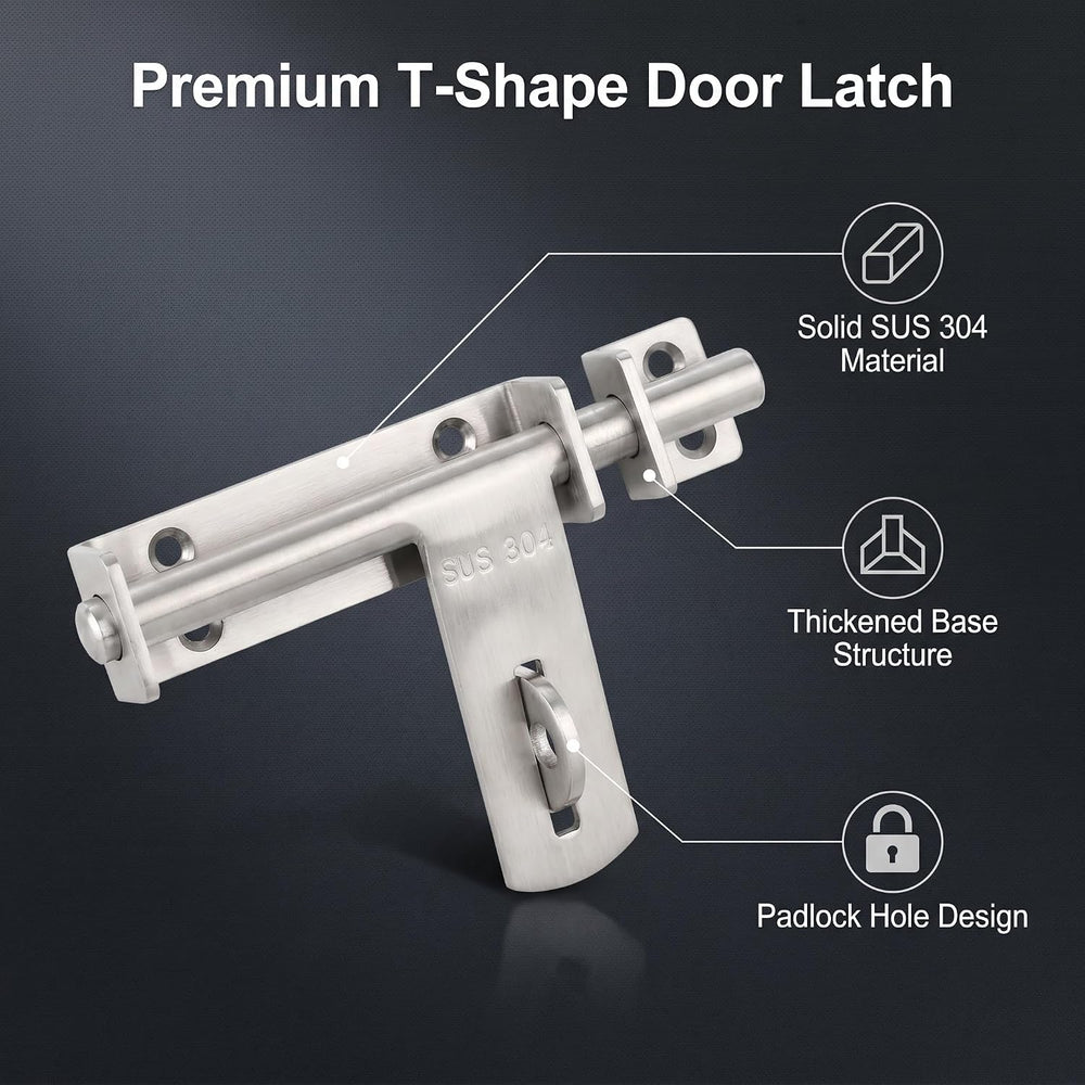 dingchi Sliding Bolt Gate Latch, Safety Lock Bolt Hasp, Heavy Duty 304 Stainl...