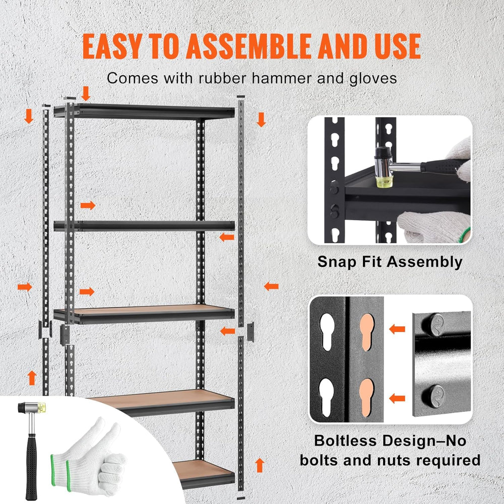 VEVOR Storage Shelves 5-Tier Adjustable 2000 lbs 36"x18"x72" S...