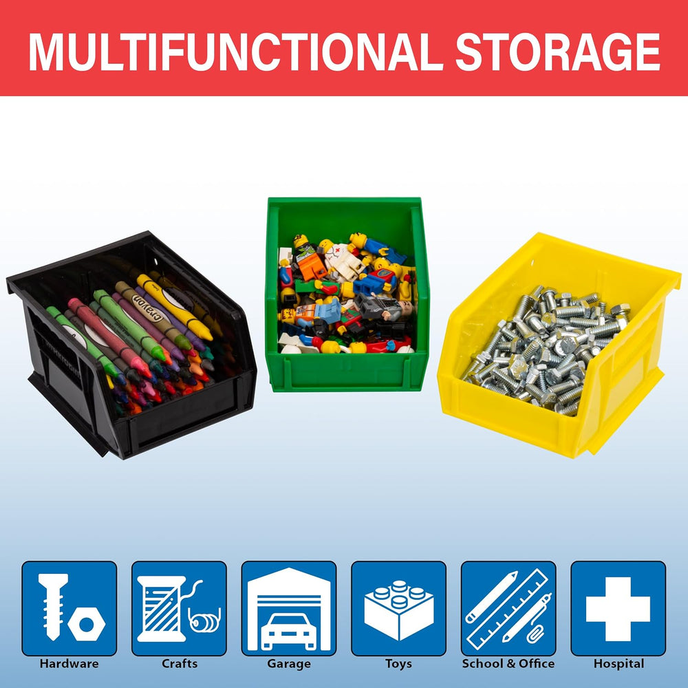 Akro-Mils 30210 AkroBins Plastic Storage Bins, 5"x4"x3", Black...