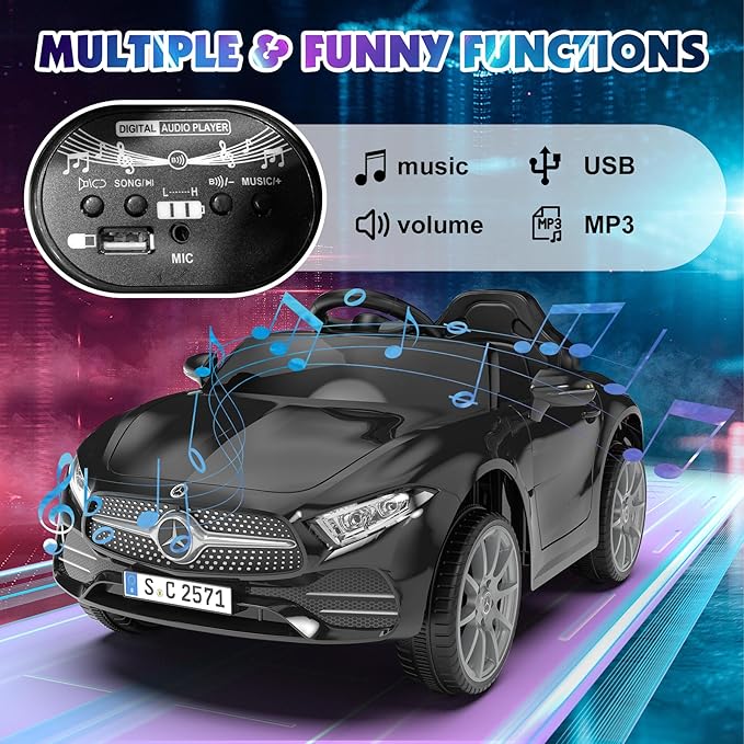 12V Kids Ride On Car with 2.4G Remote Control, Battery Powered Electric Car