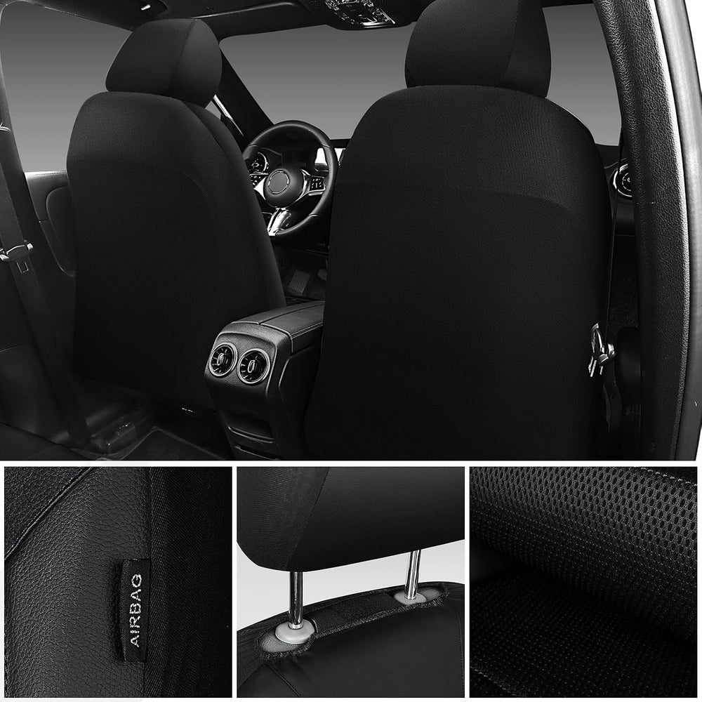 CAR PASS Leather and 3D Air Mesh Universal Fit Car Seat Covers, for Sedans,Tr...