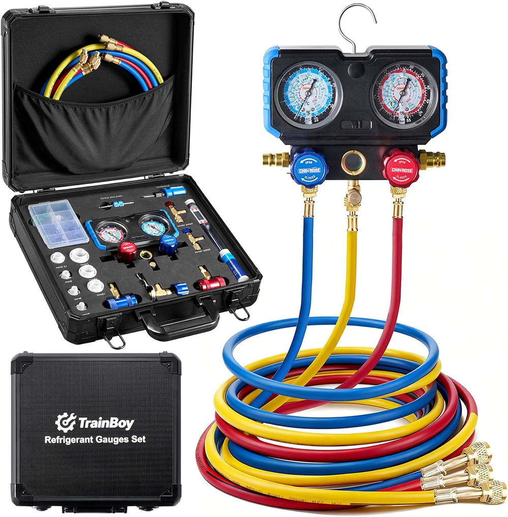 4 Way Ac Manifold Gauge Set, for R410A R134a R1234yf AC Repair