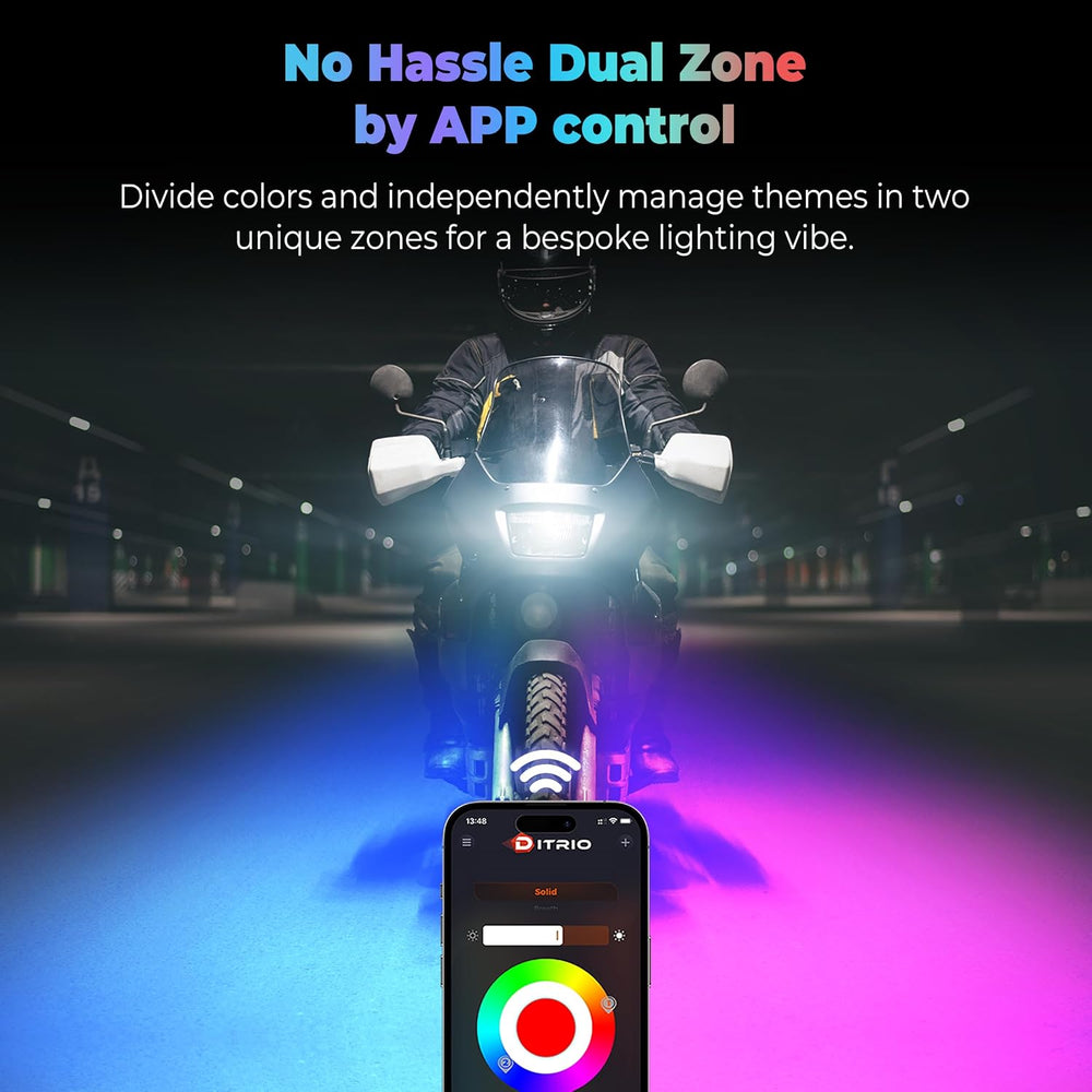 12PCS Motorcycle Underglow Kit with APP/Remote Control,Pixelglow Effect