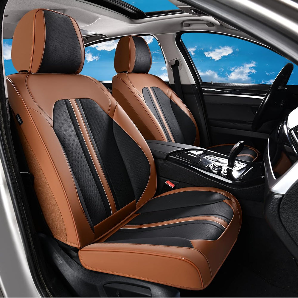 Huidasource Car Seat Covers Full Set, Luxury Faux Leather Seat Covers, Velcro...