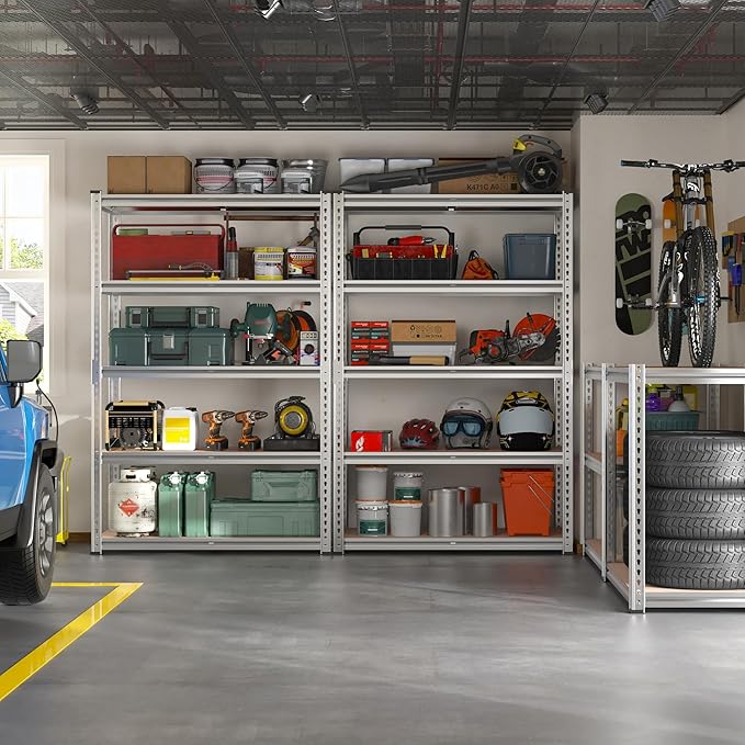 REIBII 2020LBS Garage Shelving Heavy Duty 5-Tier Storage Shelves Adjustable