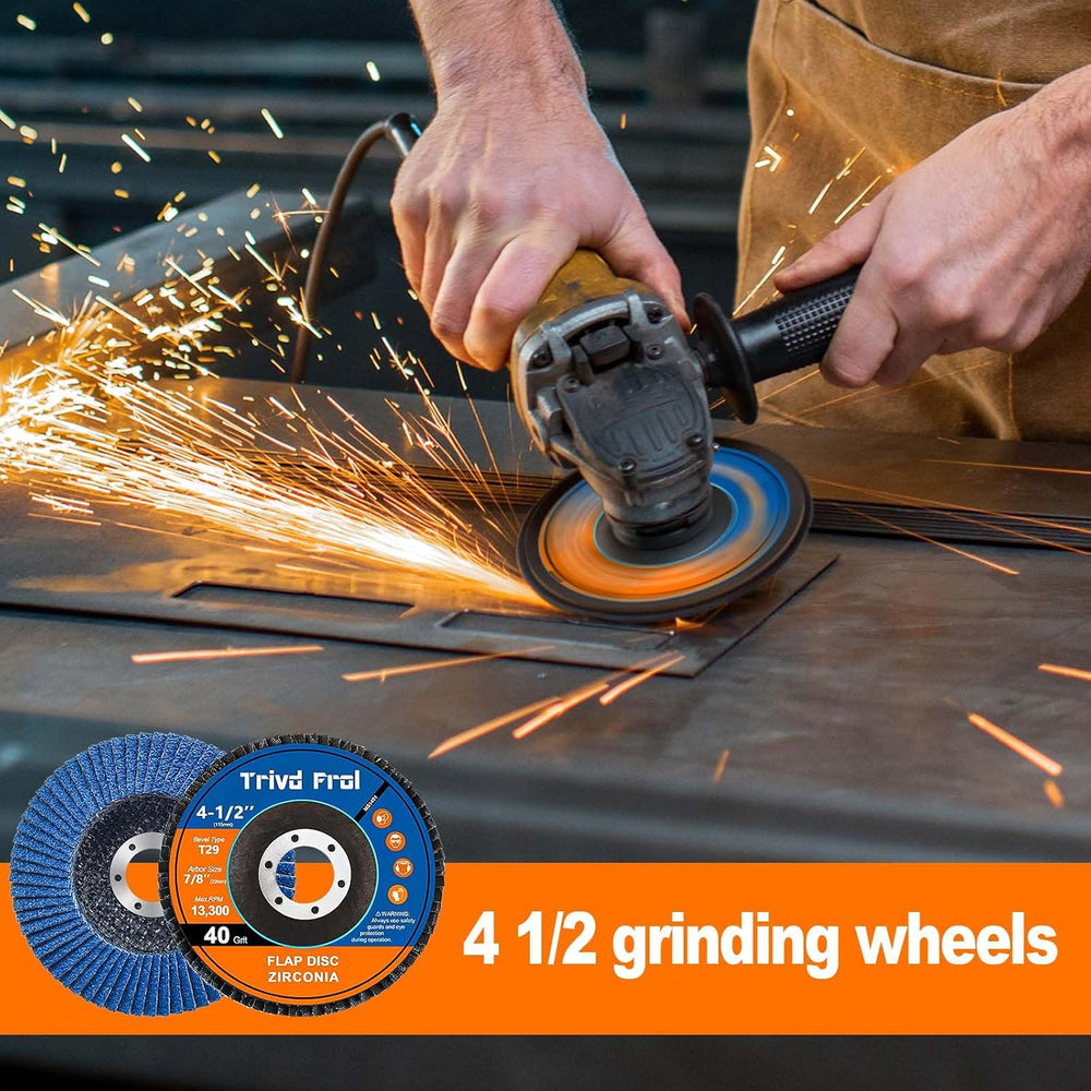 Flap Discs 4 1/2" for Angle Grinder - Trivd Frol 80 Pack 4 1/2 Flap Disc...