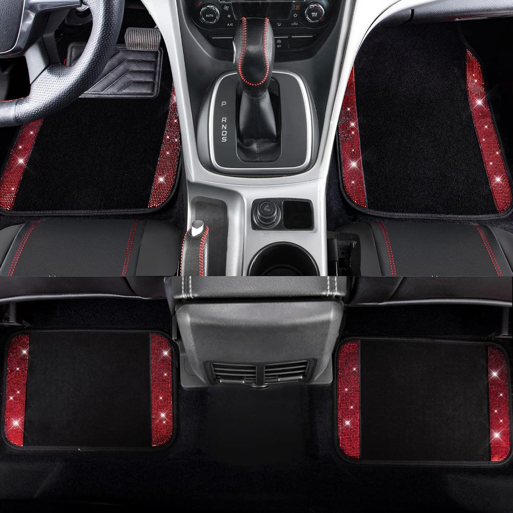 CAR PASS 23 PCS Bling Diamond Car Accessories Set for Women, Leather Car Seat...