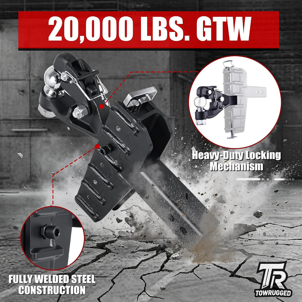 2-5/16"Ball Pintle Attachment Bundle with Adjustable Channel Mount Hitch...