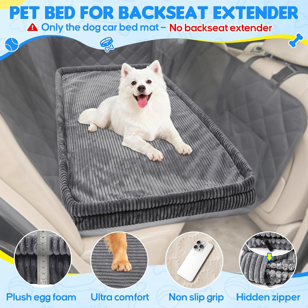 Loiion Dog Car Bed, Non-Slip Backseat Extender Pet Mat 50"x24.6"x2&...