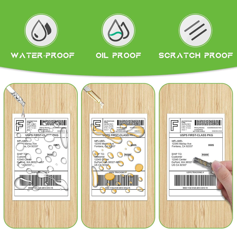 MFLABEL 4x6 Direct Thermal Shipping Labels - 10 Rolls of 450 Labels/Roll, Com...