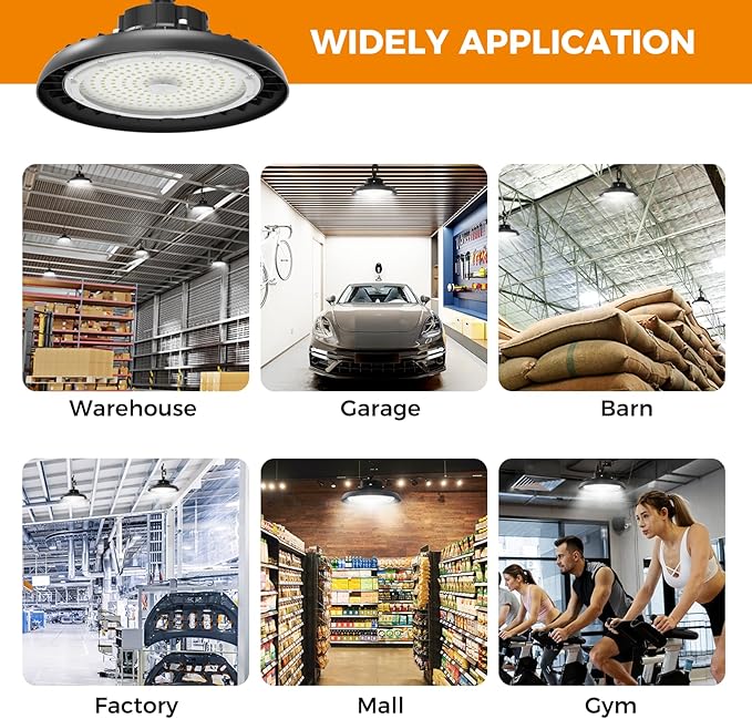 High Bay Lights LED UFO Light 240W LED Shop Lights 6000K IP65 Commercial Bay ...