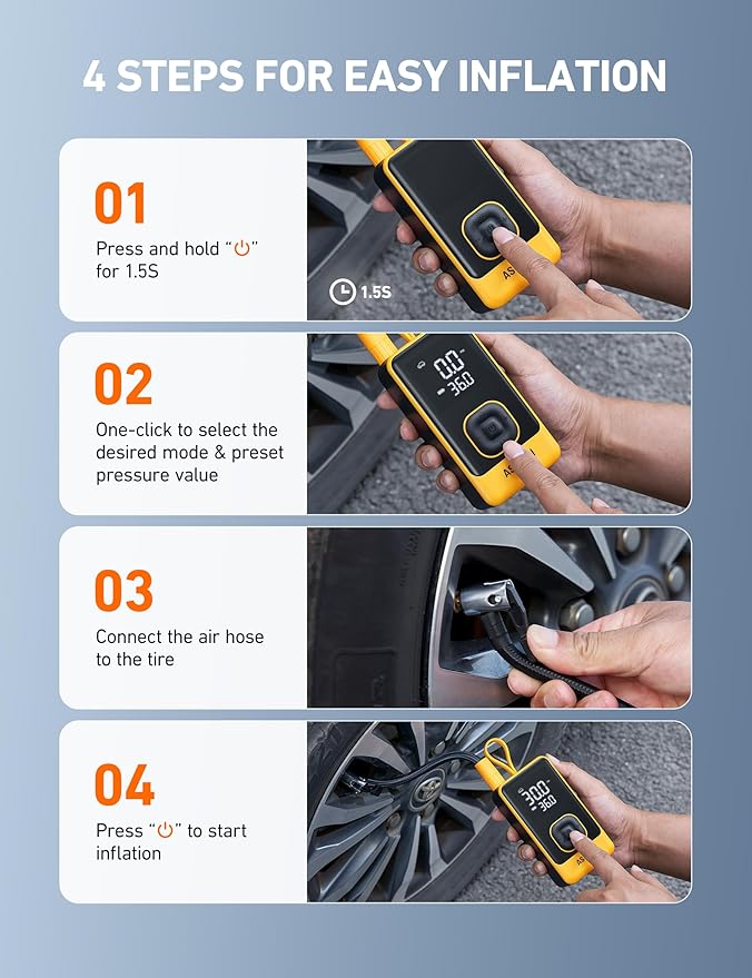 AstroAI L7 Air Tire Inflator Portable Air Compressor, 150PSI Electric Cordless