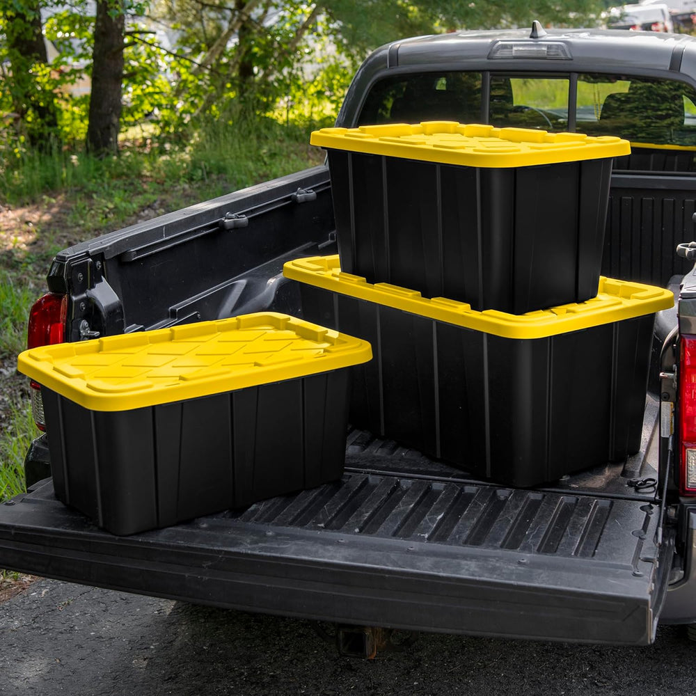 Sterilite Industrial Storage Tote with Lids for Garage, 38 Gallon, 4-Pack