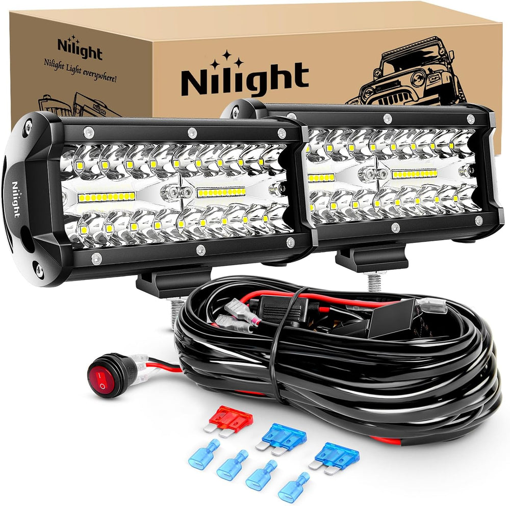 Nilight ZH303 2PCS 6.5 Inch 120W Spot & Flood Combo Driving 16AWG Wiring ...