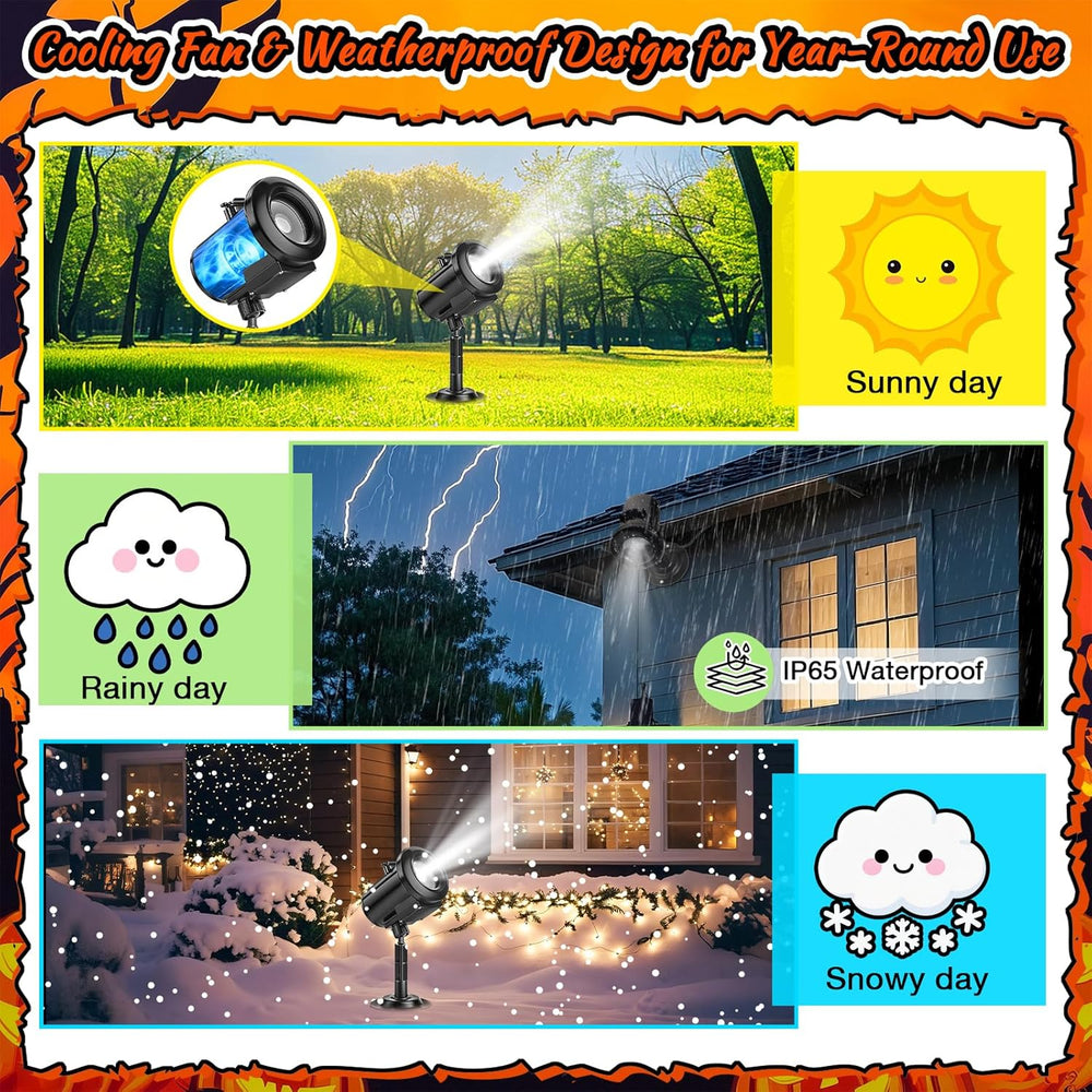 12 in 1 Halloween Decorations Outdoor 3D Dynamic Projector Light