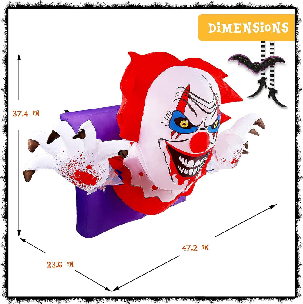 Lulu Home 4.1FT L Halloween Inflatable Clown Decoration