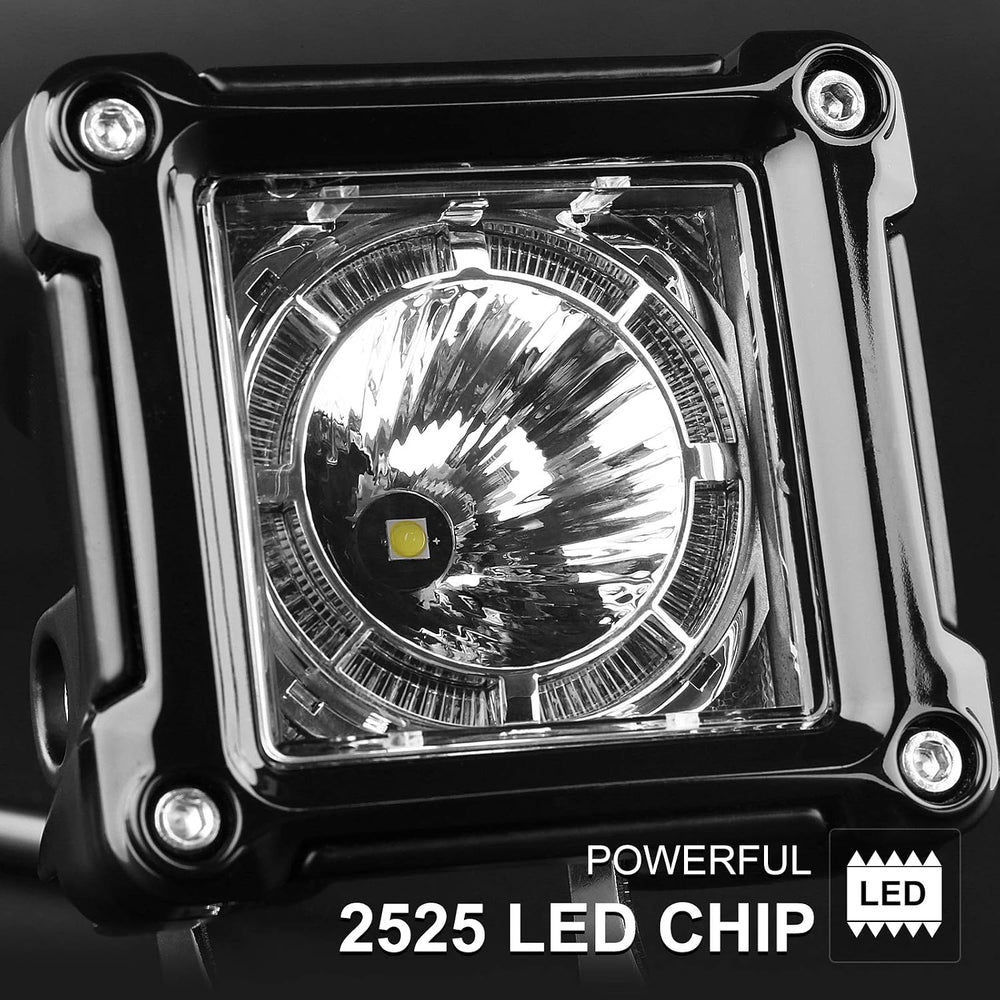 LED Cubes, Rigidhorse 3 Inch LED Pods Light 2PCS 100W Square Driving Lights S...