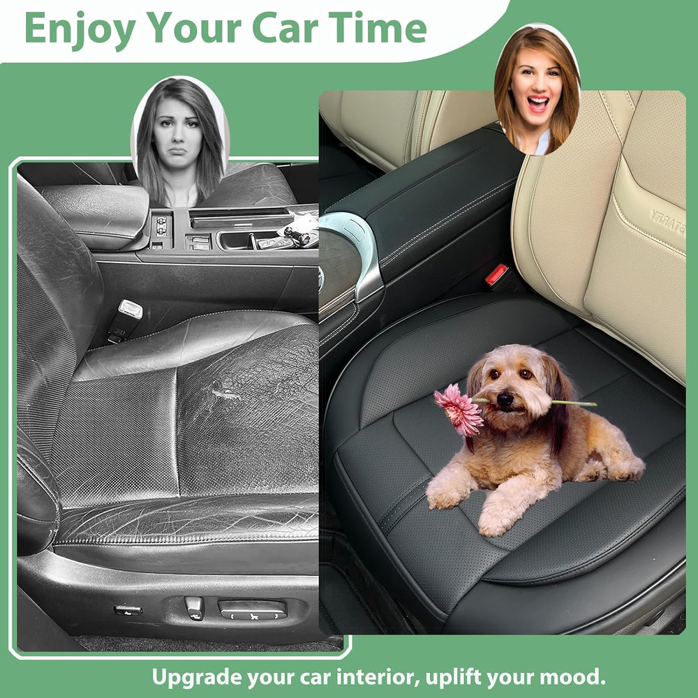 2 Pack Leather Front Car Seat Cover Bottom Only Universal Black