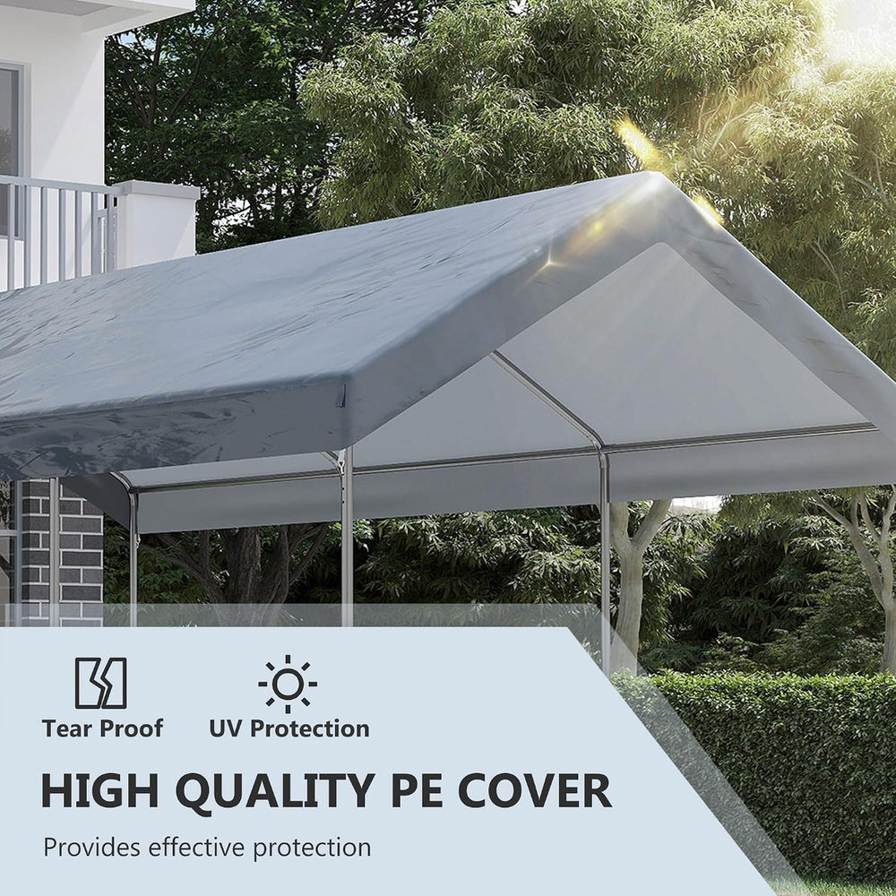 Outsunny 10' x 20' Party Tent and Carport, Height Adjustable Portable...