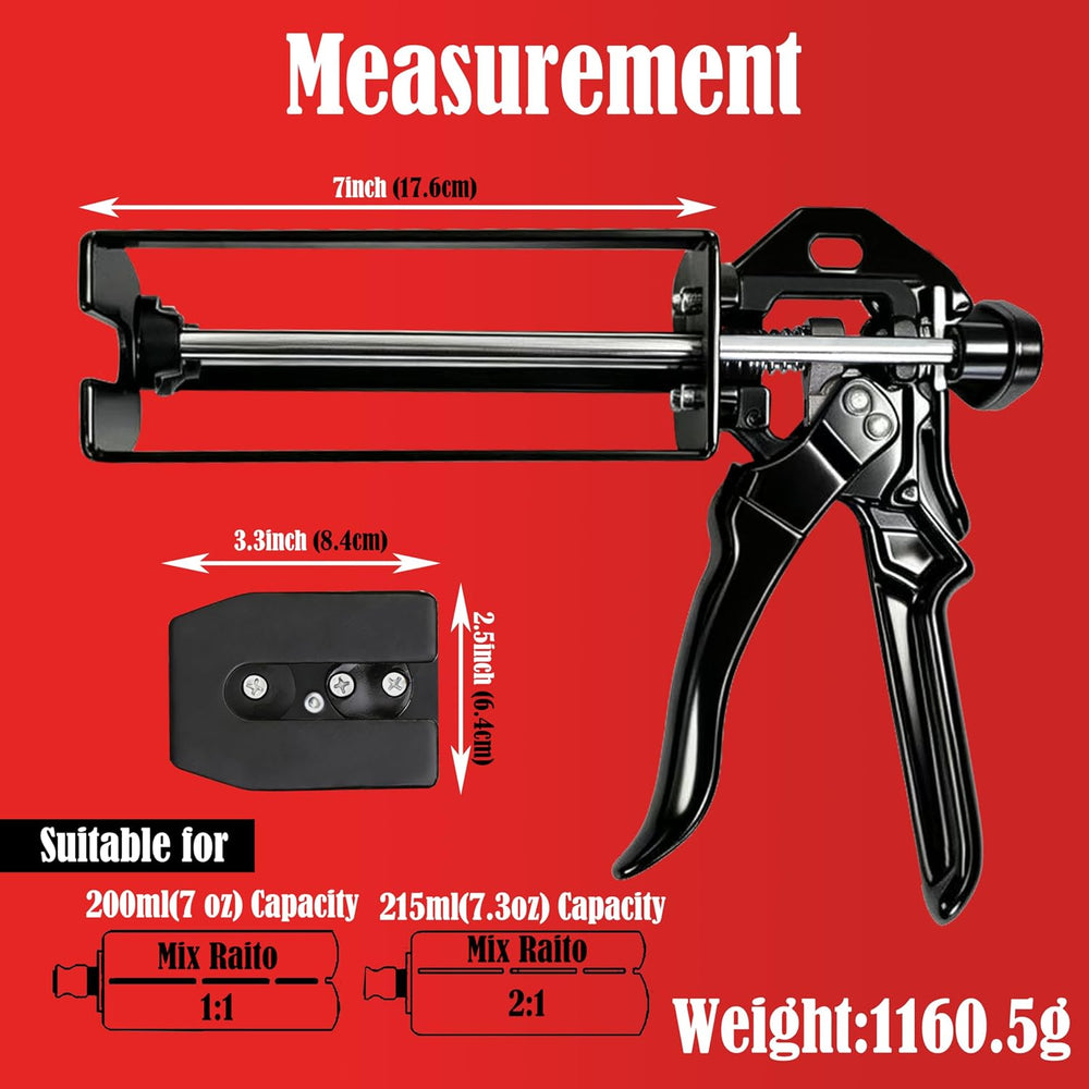 200ml Epoxy Gun Dual Cartridge, High Thrust Dual Component Cartridge Gun, 1:1...