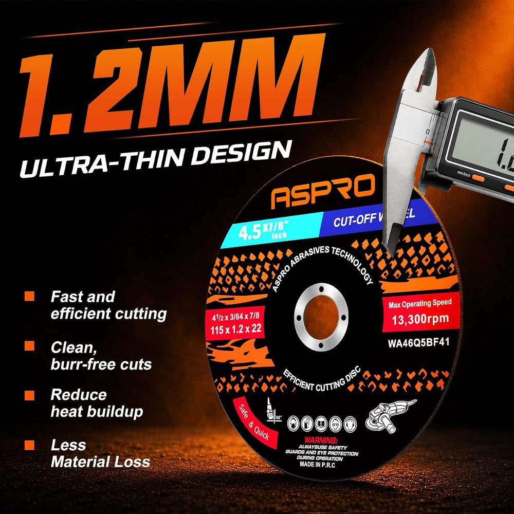 4 1/2 Cut Off Wheel for Metal 300 PCS, 2X Longer Life for Angle Grinder