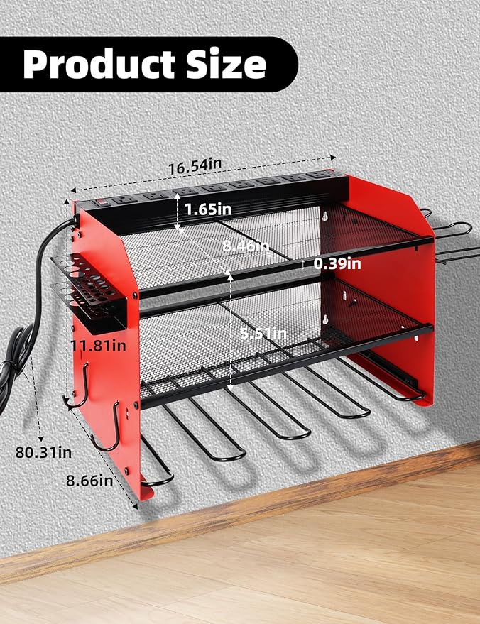 Power Tool Organizer wtih Charging Station,3 Layers Storage Rack