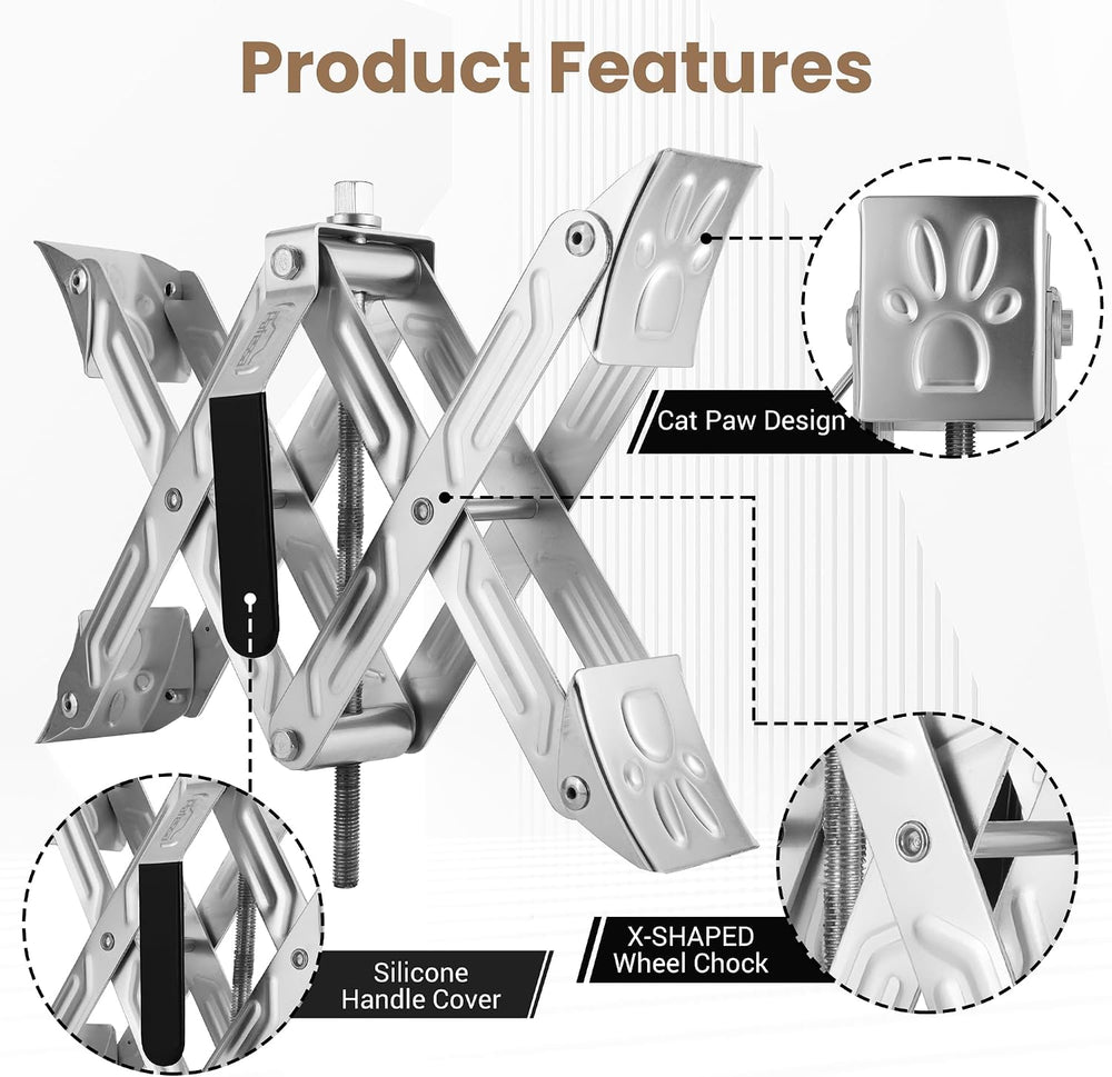 X-Shaped RV Wheel Chock Fit 4.13” to 13.4” Camper Wheel Chock Stabilizer Scis...