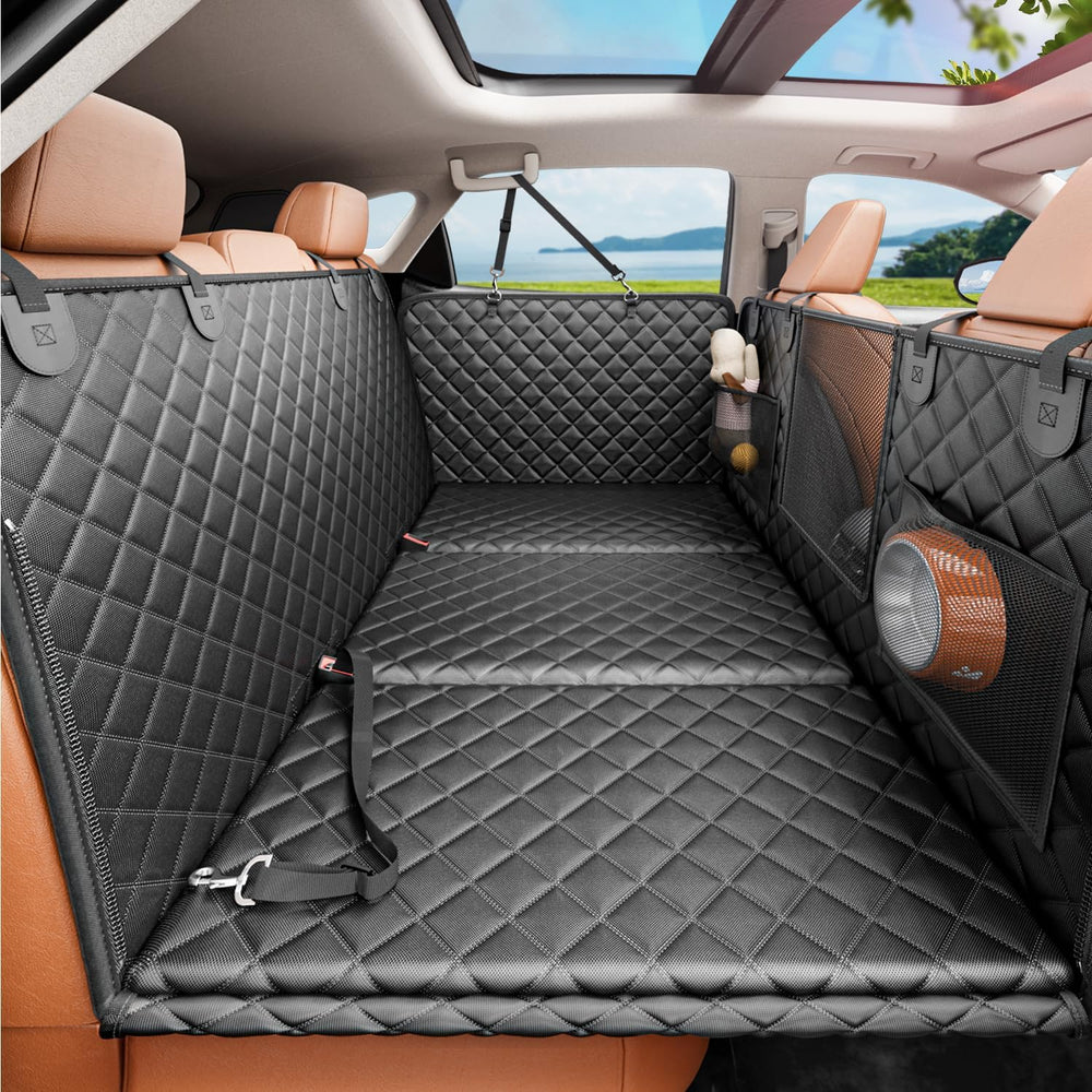 REEVAA 2.0 Hard Bottom Back Seat Cover for Large Dogs, L, Black