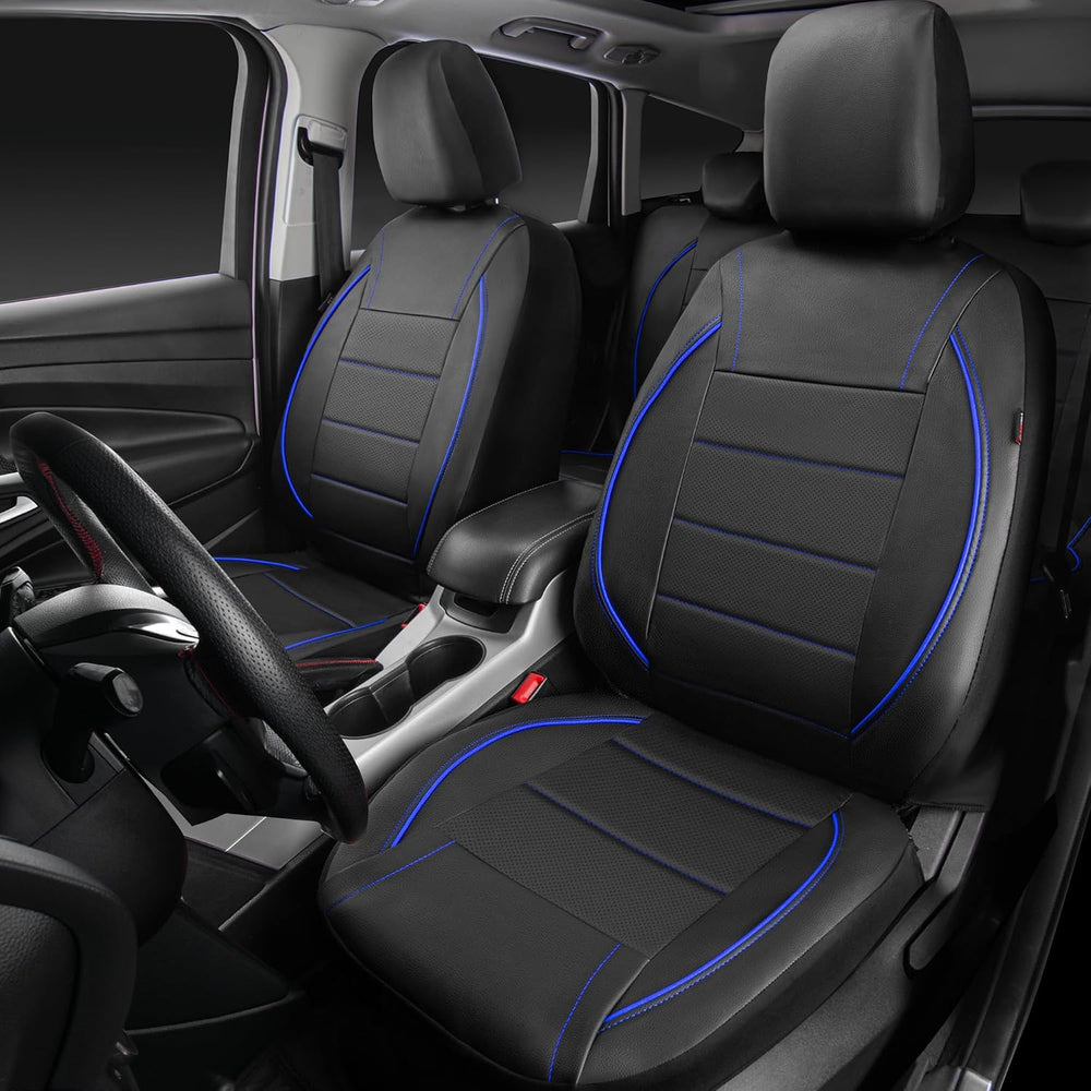 CAR PASS Universal FIT Piping Leather Car Seat Cover, for suvs,Van,Trucks,Air...