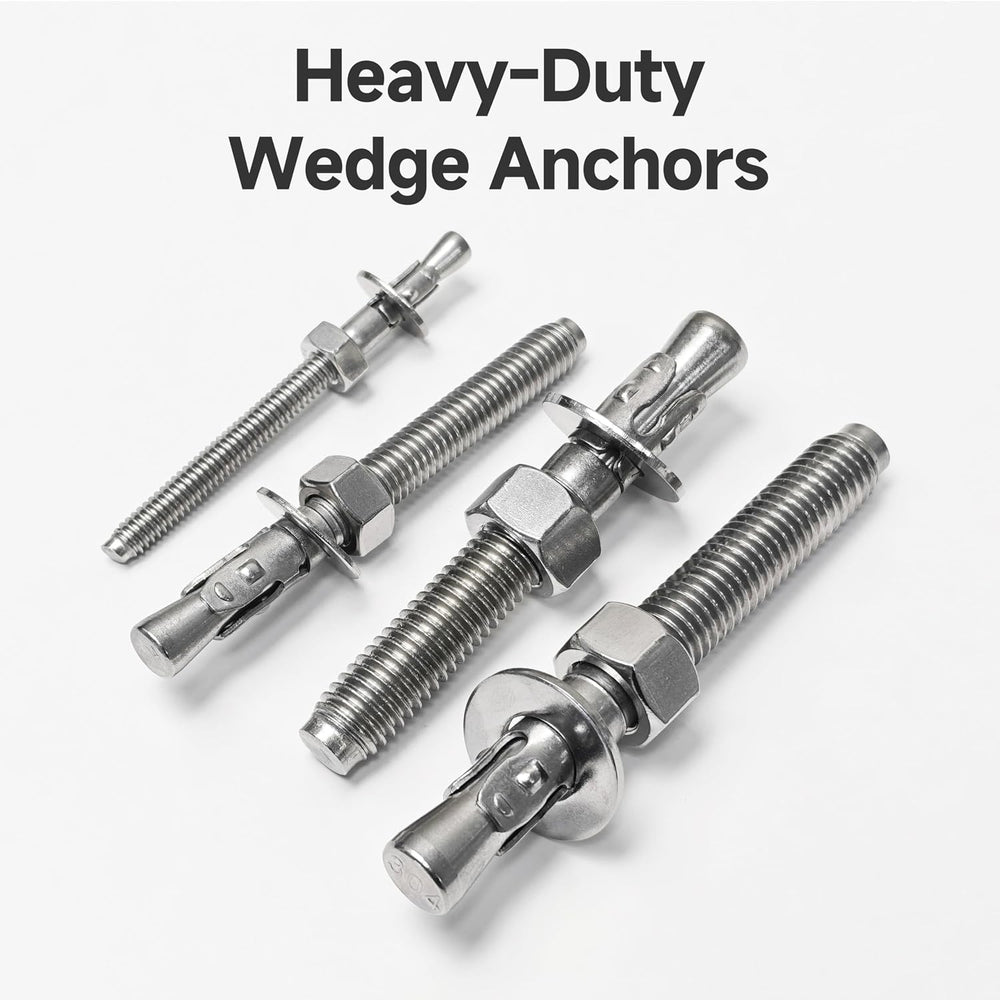 Mywish (25-Pack) 1/2" x 3-3/4" 304 Stainless Steel Wedge Anchors fo...