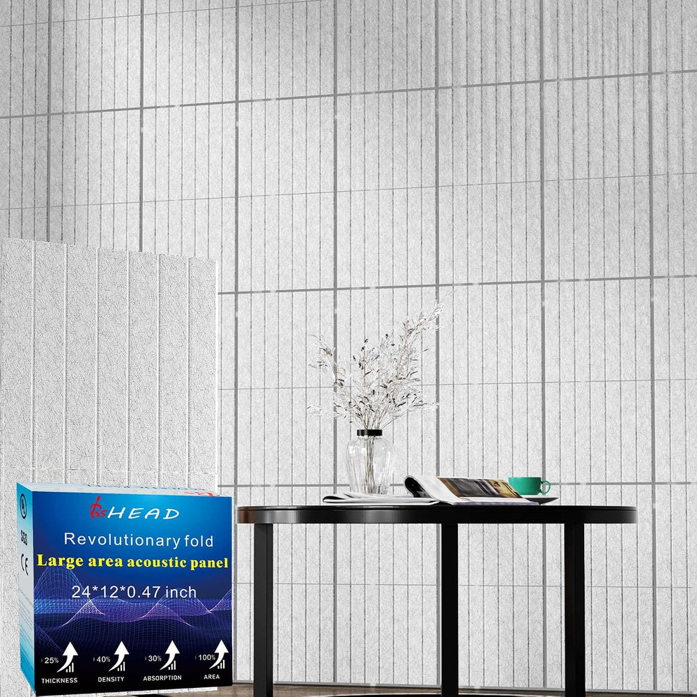12 Pack Large Fold Soundproof Wall Panels, 1.2lb/ft³ High Density, Thicker