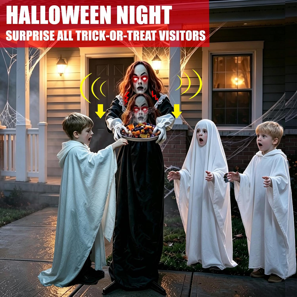 5.3 Ft Scary Halloween Animatronics Decorations Outdoor Life Size Maid