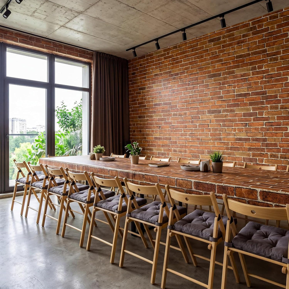 59.1x65.6 ft Halloween Light Red Brick Wallpaper Tablecloth Roll