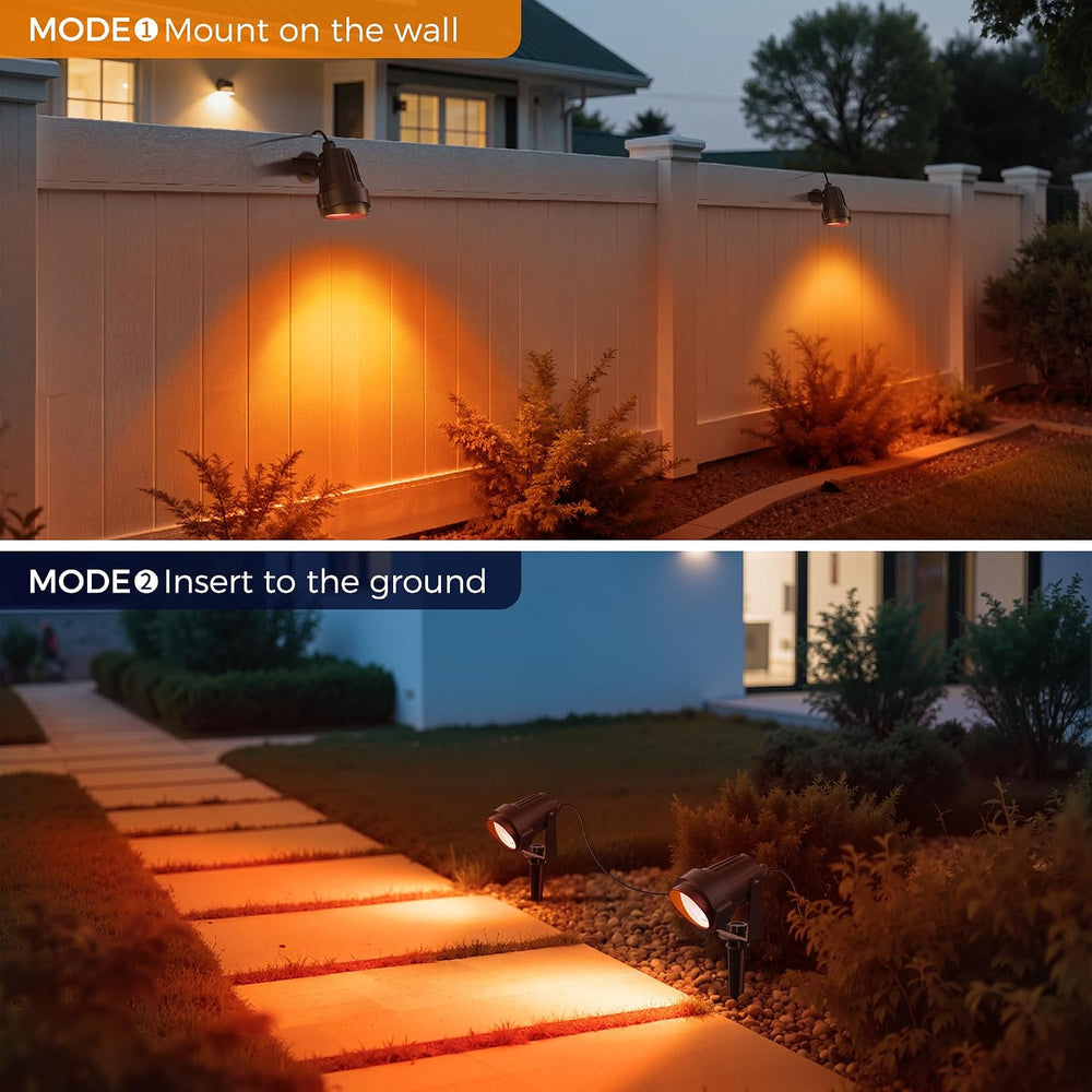 L LOHAS LED Orange Halloween Lights Outdoor Spotlight Dusk to Dawn Plug in