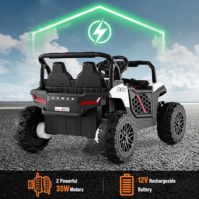 Costzon Kids UTV, 12V Battery Powered Electric Off-Road Car w/Remote Control