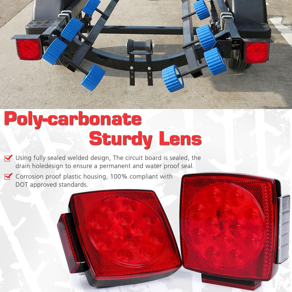 LINKITOM Low Profile Submersible LED Trailer Light Kit for Trailer Boat