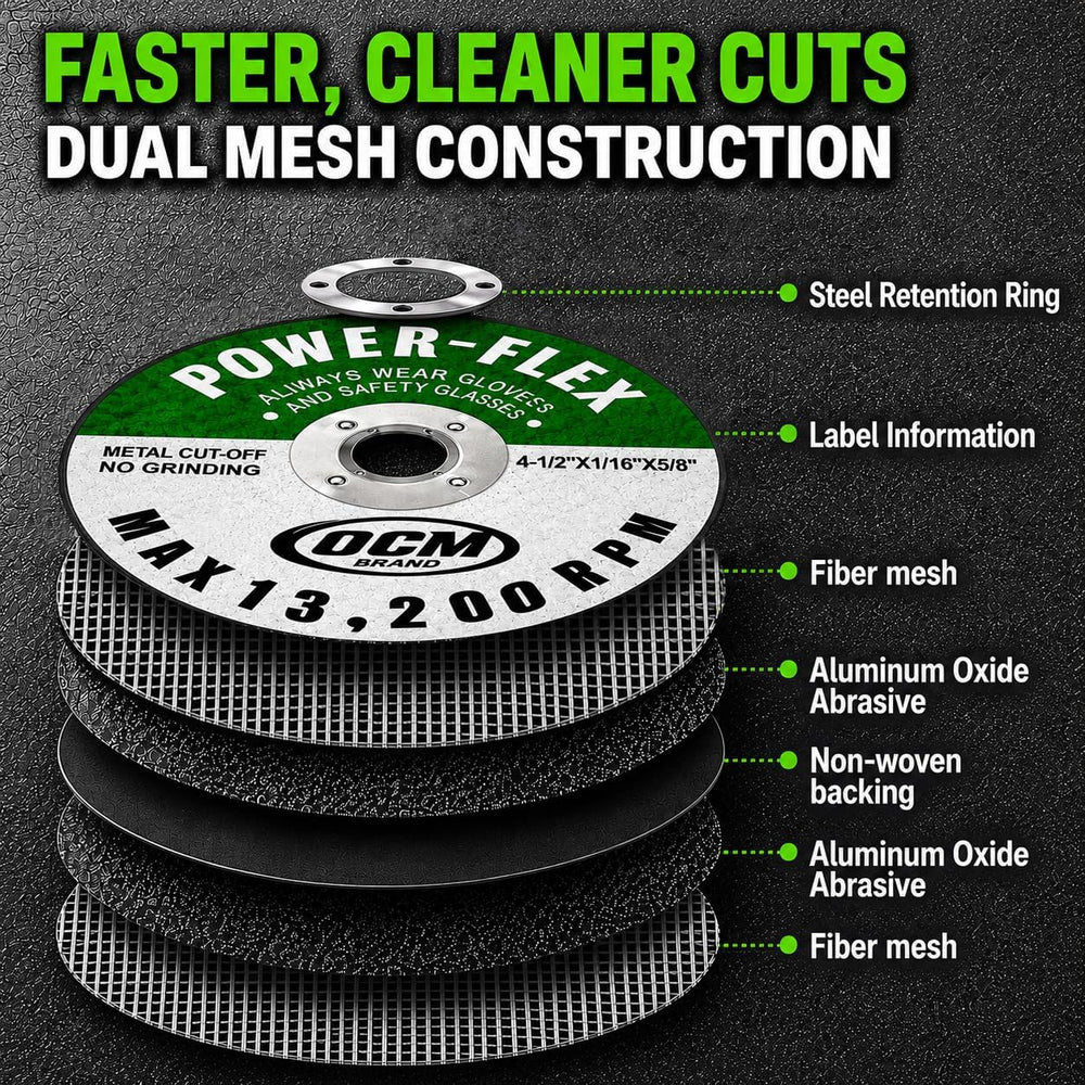 50 Pack - Cut Off Wheels 3 Inch x 1/16 Inch x 3/8 Inch - for Cutting All Stee...