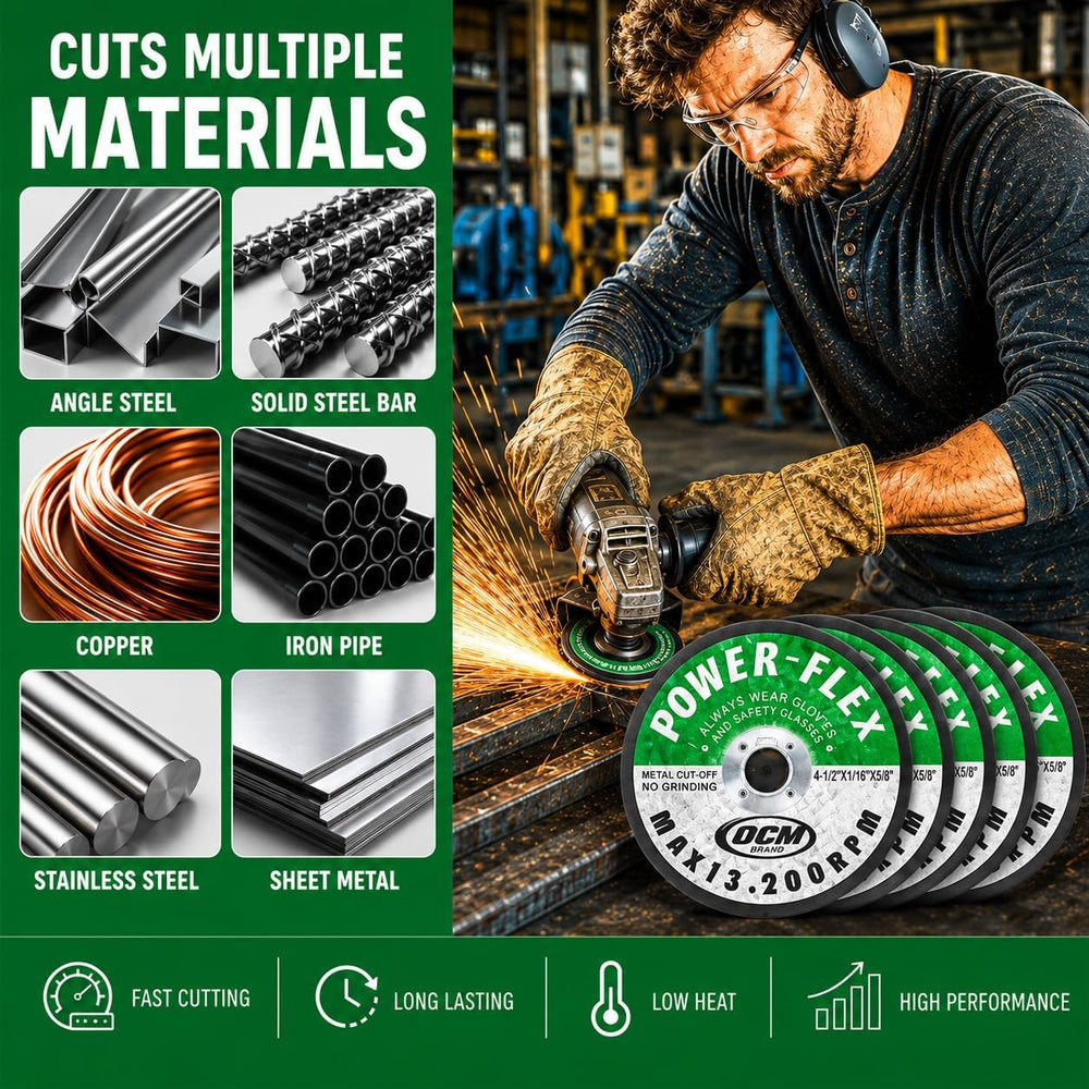 50 Pack 4 1/2 Inches x 1/16 Inches x 5/8 Inches Premium Cut Off Wheels - for ...