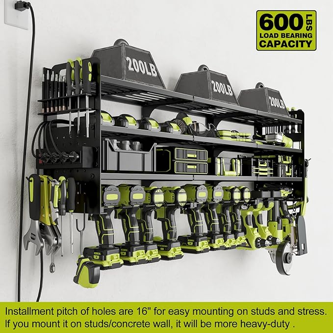 12 Cordless Drill Holder Large Power Tool Organizer Wall Mount