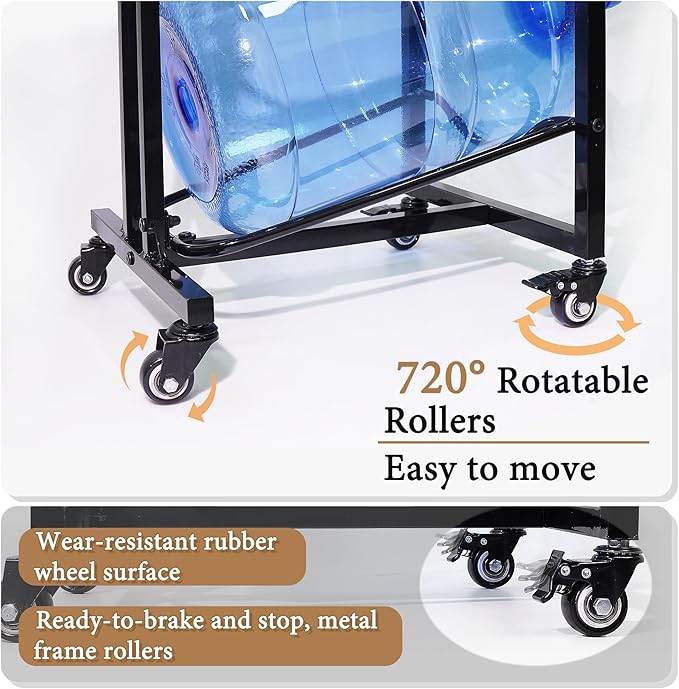 5 Gallon Water Bottle Holder, 4-Tier Heavy Duty Water Cooler Jug Rack, Water