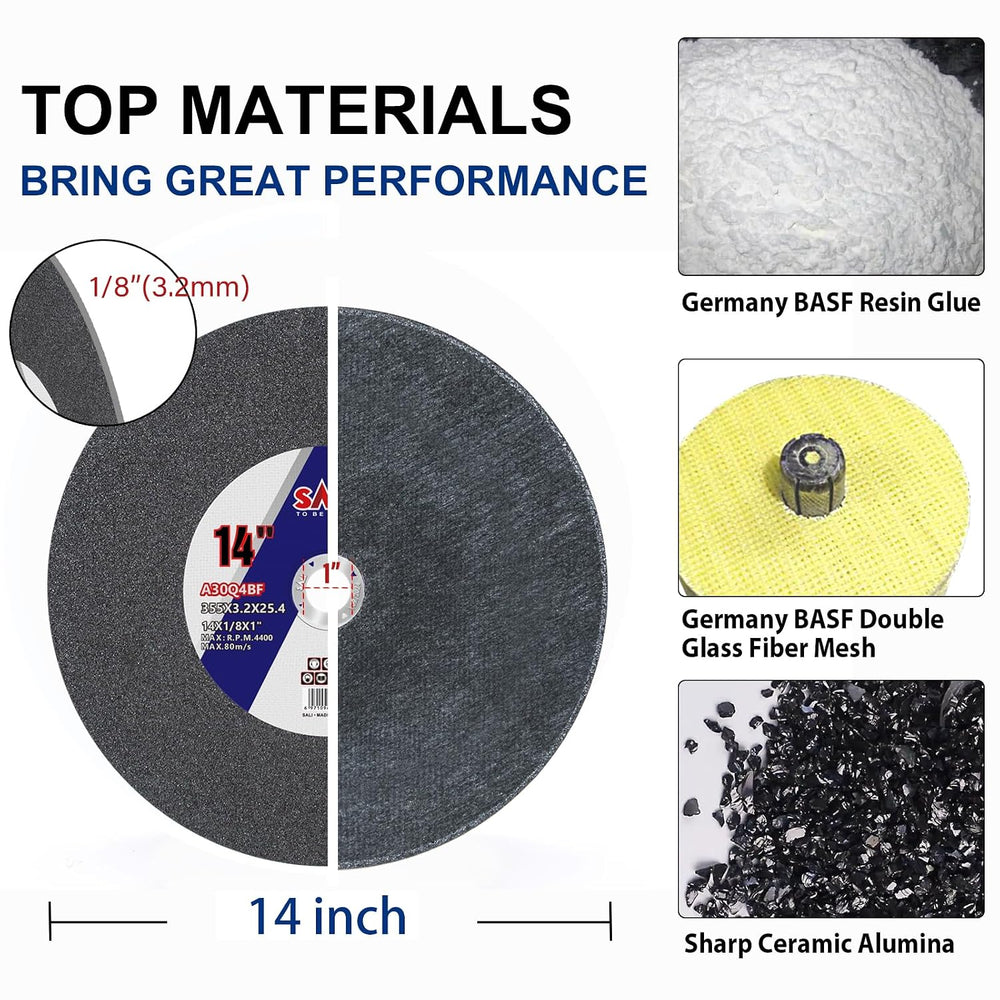 SALI 5 Pack Cut Off Wheel 14 Inch General Purpose Metal Cutting Wheel for 14&...