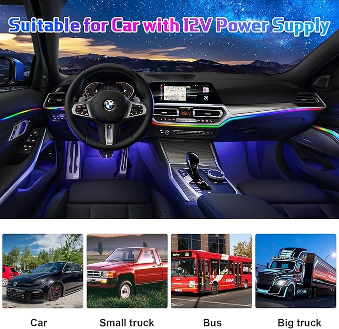 Acrylic Interior Car LED Strip Light RGB Dreamcolor 10 in1