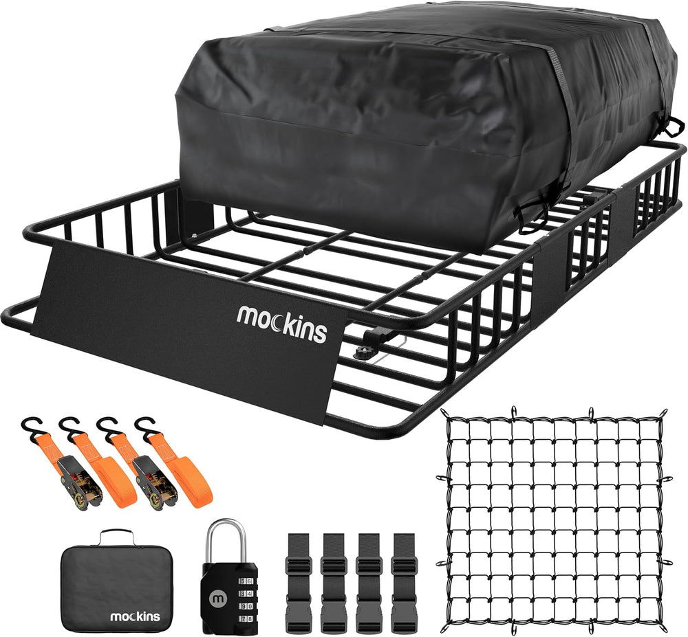 Mockins 64"x39"x6" Extendable Heavy Duty Roof Rack Basket w/ 1...