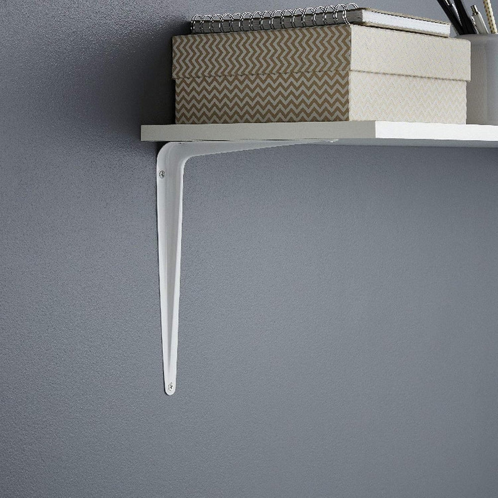 24 Packs 12 x 10 Inch White Shelf Brackets, Heavy-Duty Metal Steel Corner Bra...