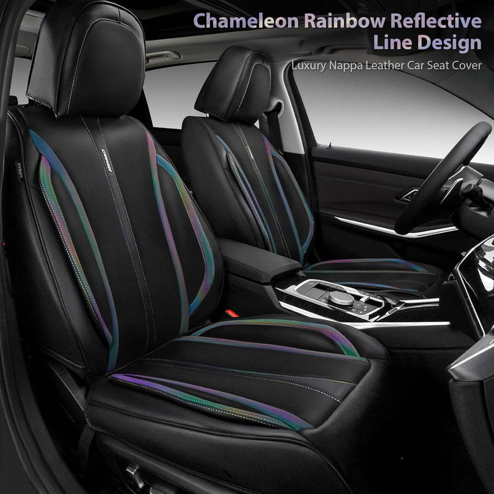 CAR PASS Nappa Leather Car Seat Covers, Durable Waterproof Luxury Universal f...