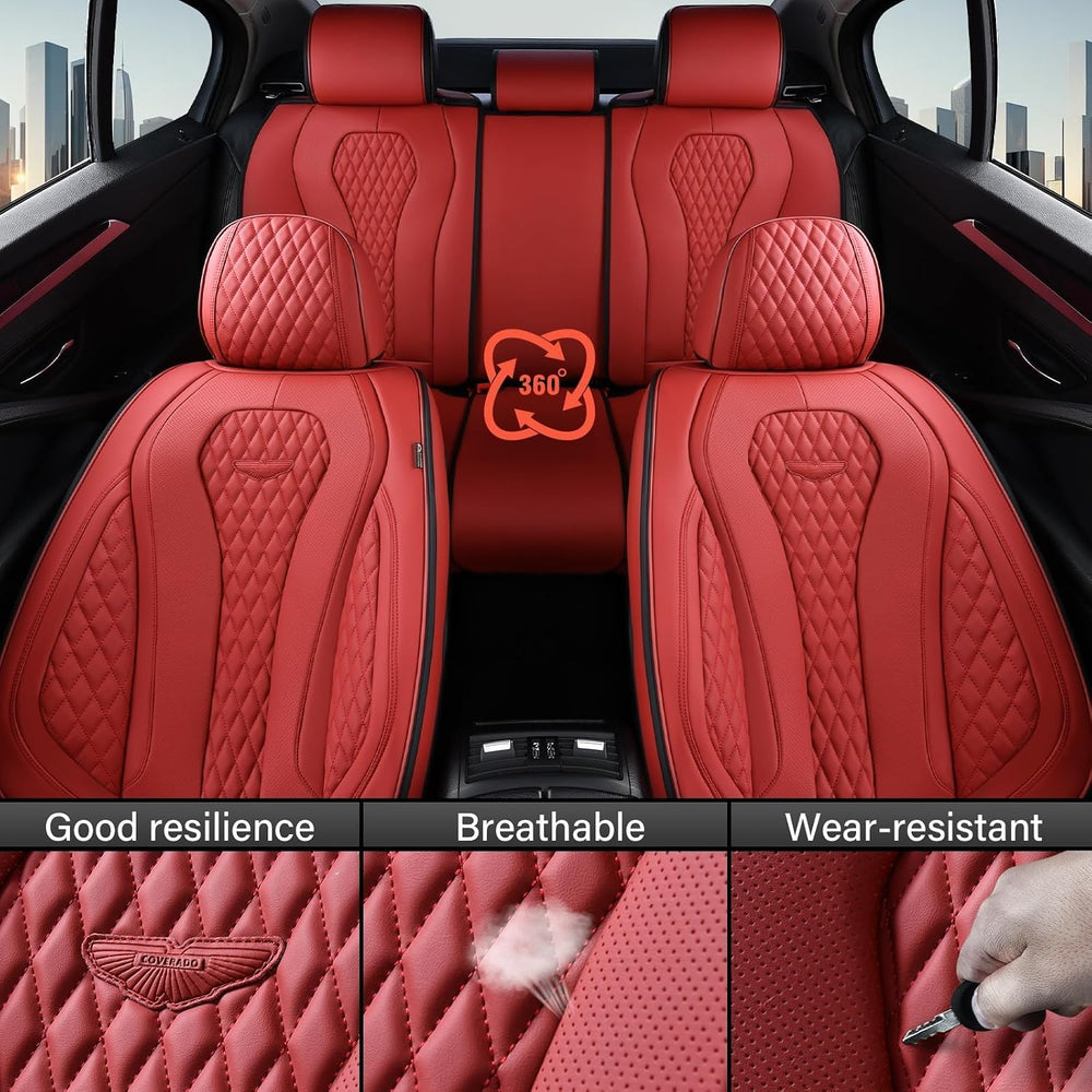 Coverado Seat Covers, Car Seat Covers Full Set, Red Car Seat Cover, Car Seat ...