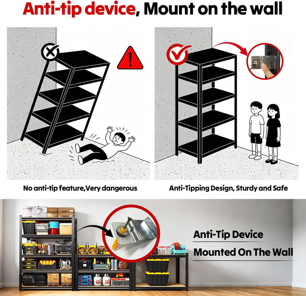 71.2H''45.6W Storage shelves, Adjustable Garage Shelving Shelving Unit