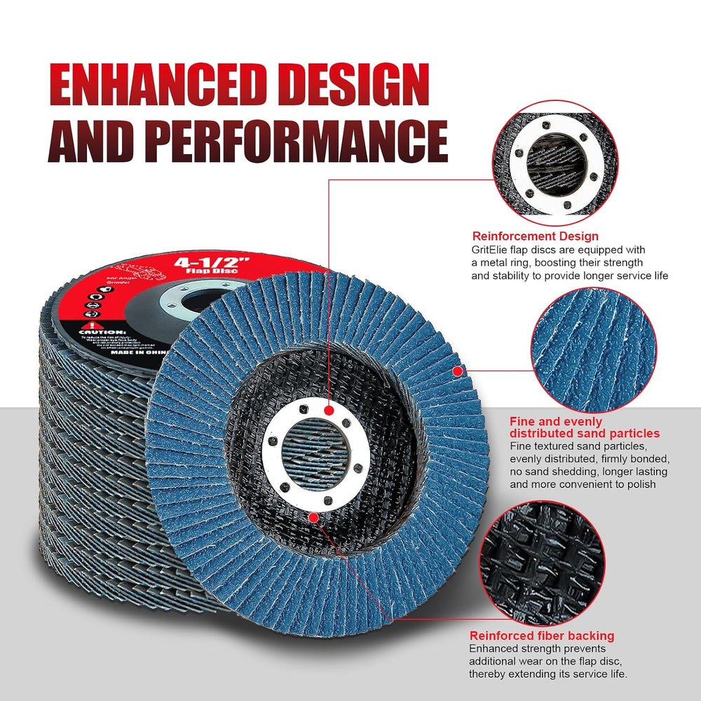 30 Pack Flap Discs 60 Grit, 4 1/2" x 7/8" for Angle Grinder,Type 29...