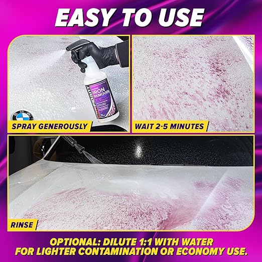 Iron Remover for Car Detailing – Iron Decon Spray, Pulls Out Brake Dust